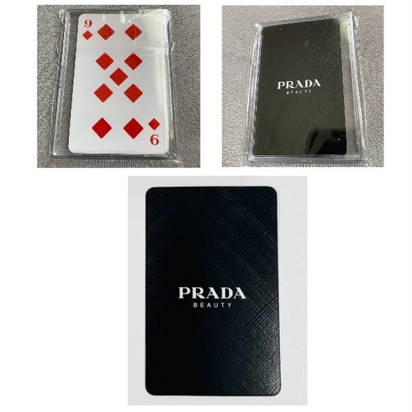 Prada Designer Beauty Black Playing Card in a Case the 9 of Diamonds NIB - Picture 4 of 11